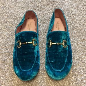 Paolo Simonini teal suede loafers